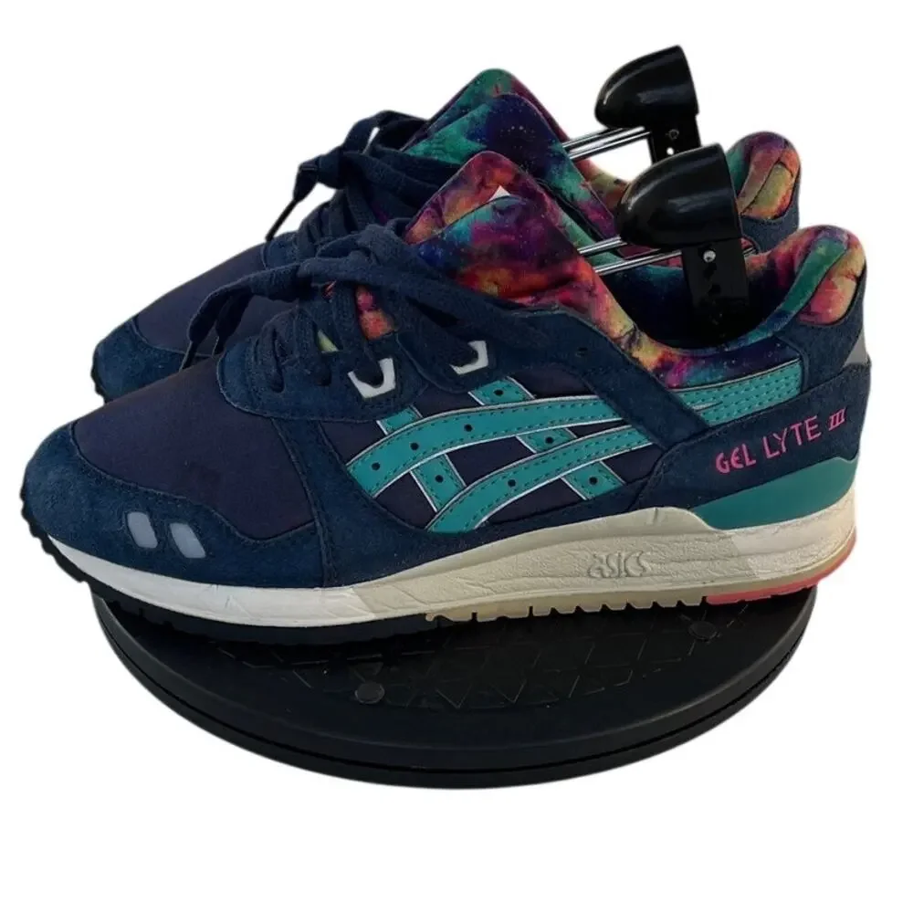 Mens Asics Gel-Lyte III H5Q4N Nylon Running Jogging Athletic Sneaker SZ 7 Blue
